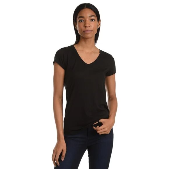 Mott & Bow Fitted V-Neck Marcy Tee in Black Size XL - Picture 2 of 9